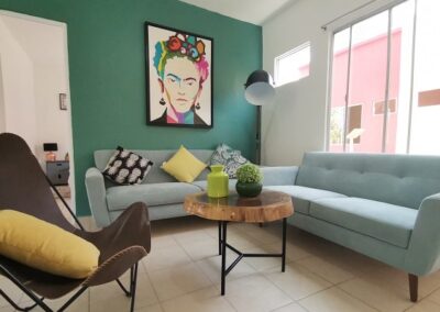 Sala del departamento Nube en el desarrollo Villa El Cielo, Villahermosa